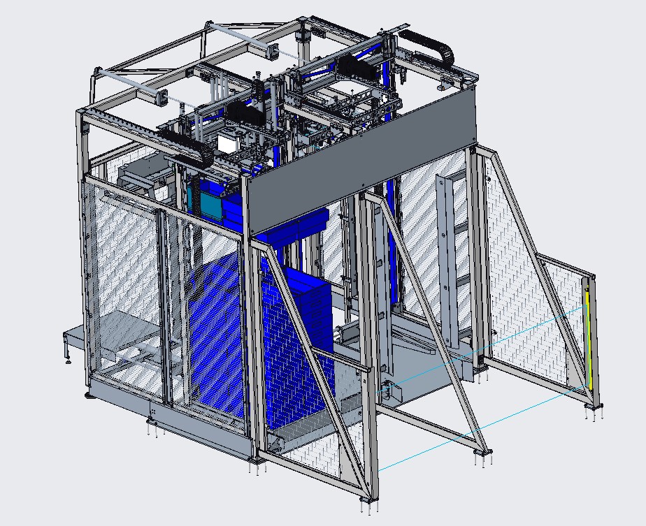 Volcador de cajas automatizado — modelo 3D