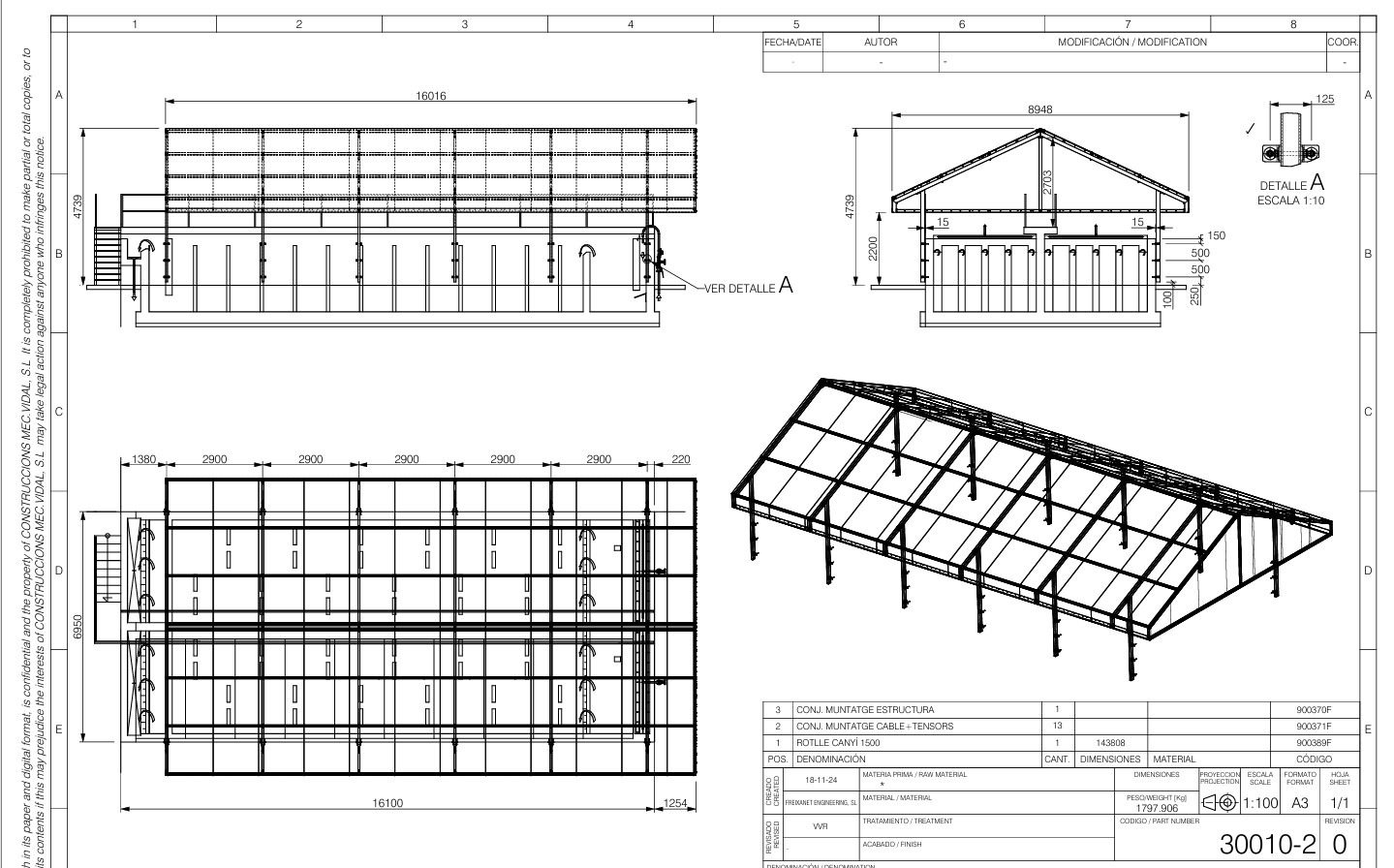 Plano estructura metálica cubierta